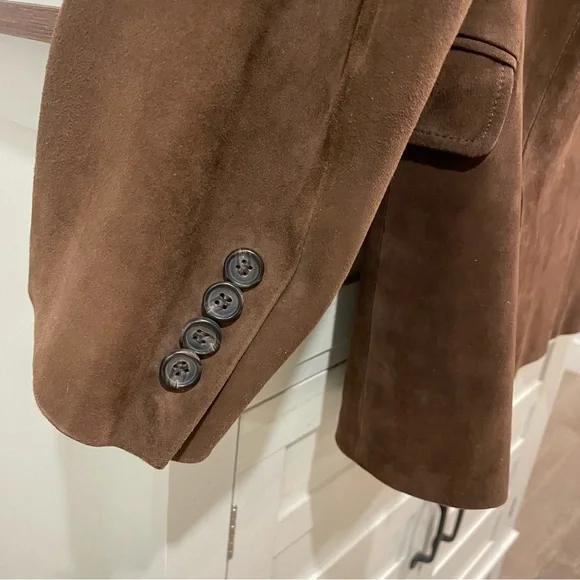 Lauren Ralph Lauren Dark Brown Suede Sport Coat Blazer - Picture 7 of 10